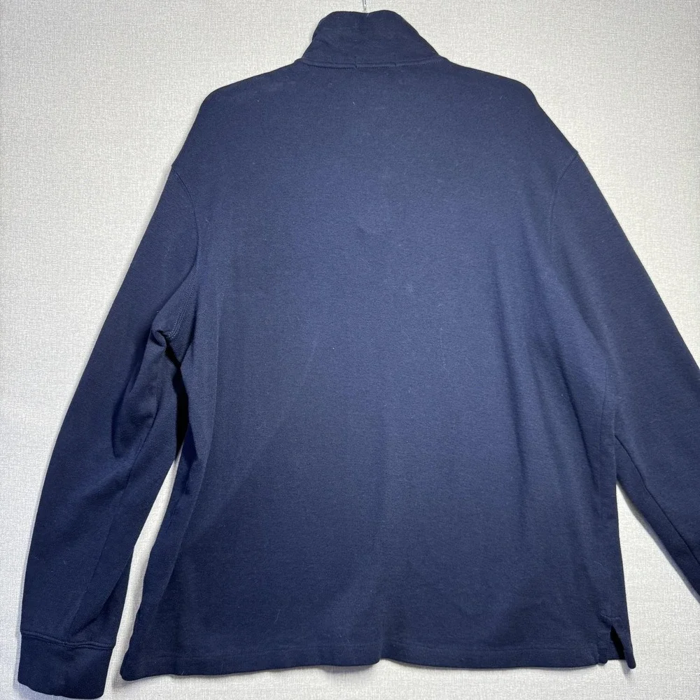 Polo Ralph Lauren Sweater Mens XL Navy Quarter Zip‎ Mock Neck Pullover Pony Logo